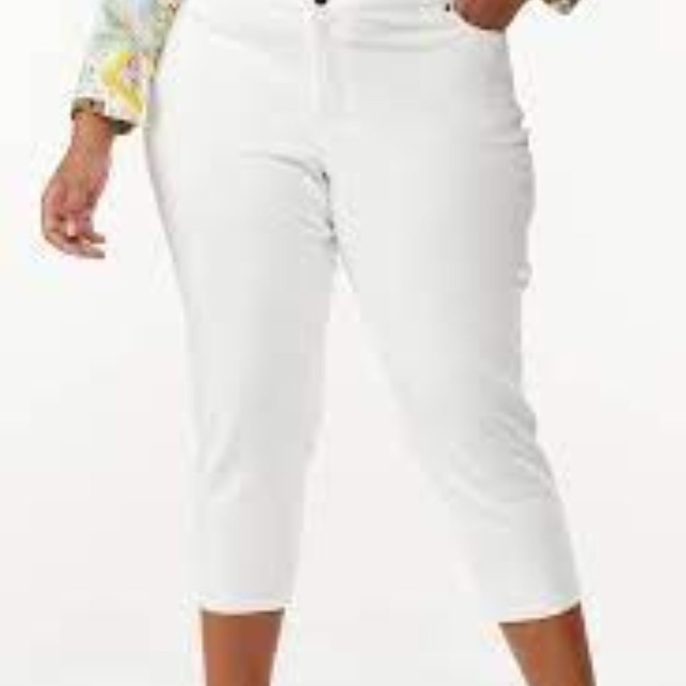 Linen White Cropped Pants sz 24W